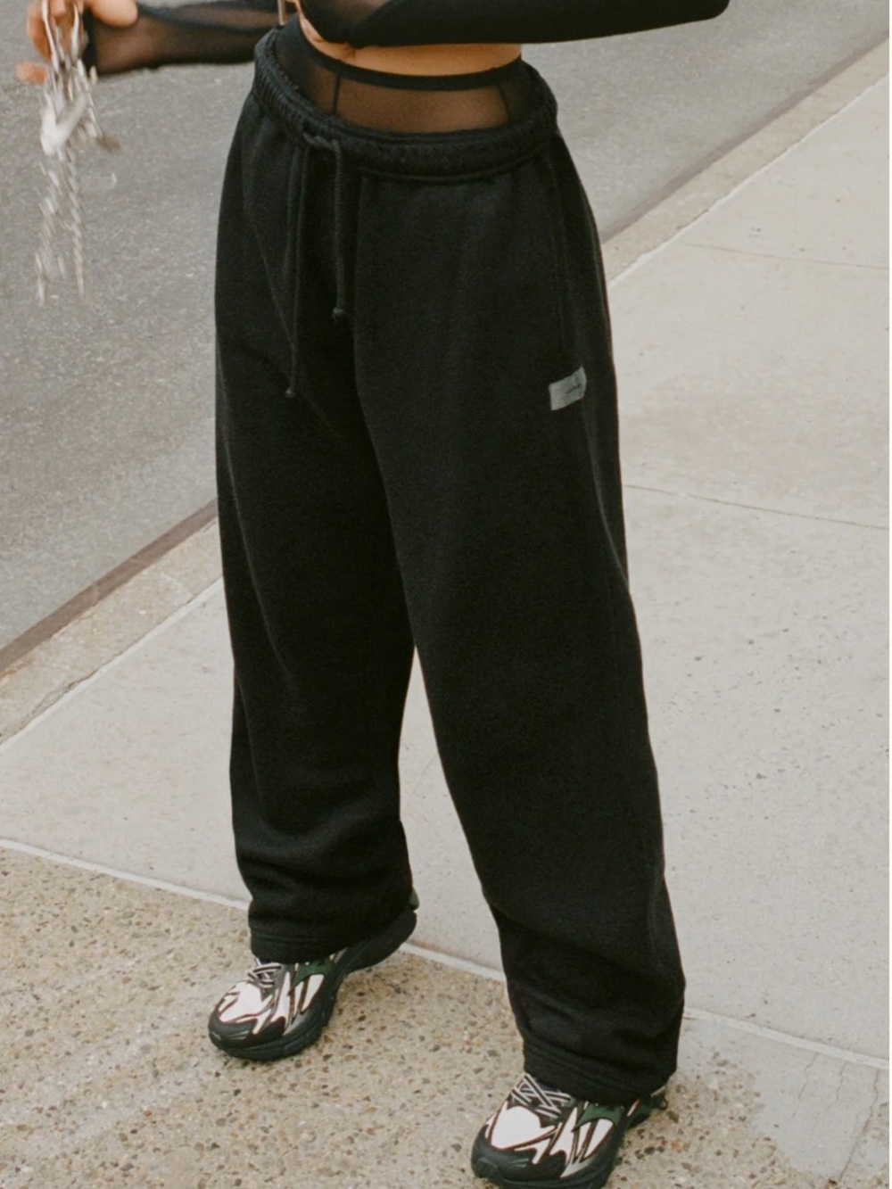 ♡ Joah Brown Oversized Straight Leg Jogger in True Black French Terry